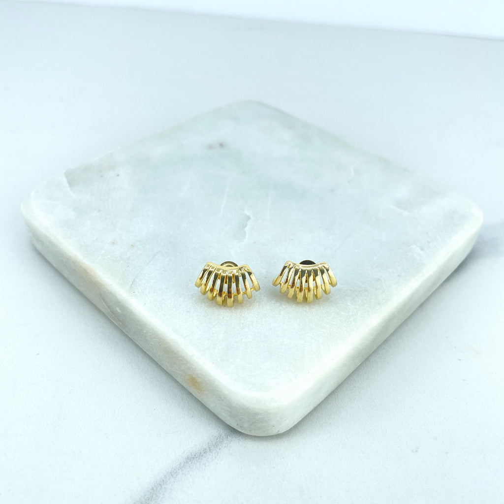 18k Gold Filled Cutout Lines Sophisticated Stud Modern Earrings