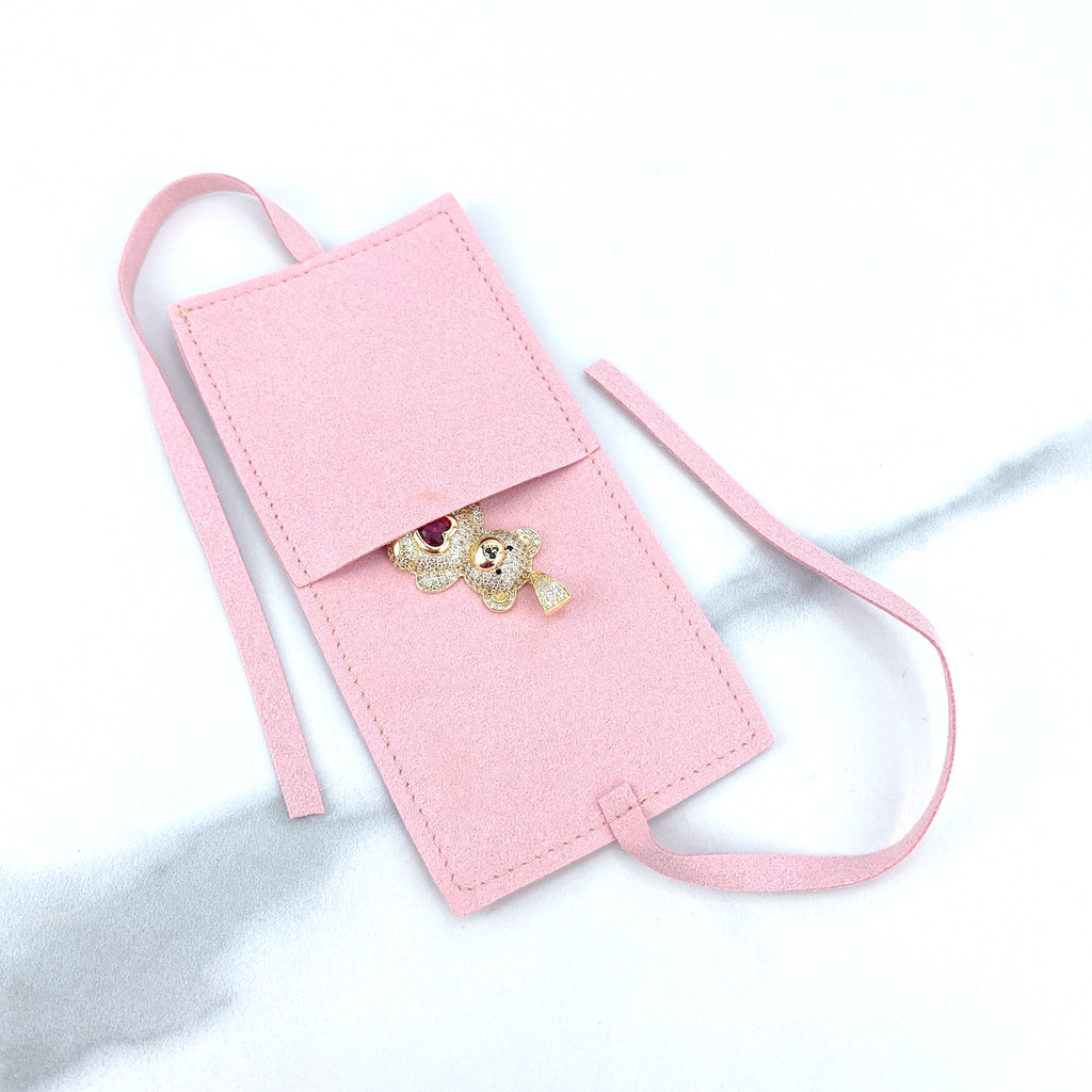 01 Pink Gift Bag with Rope, Polyester Gift Wrapping Bag for Jewelry