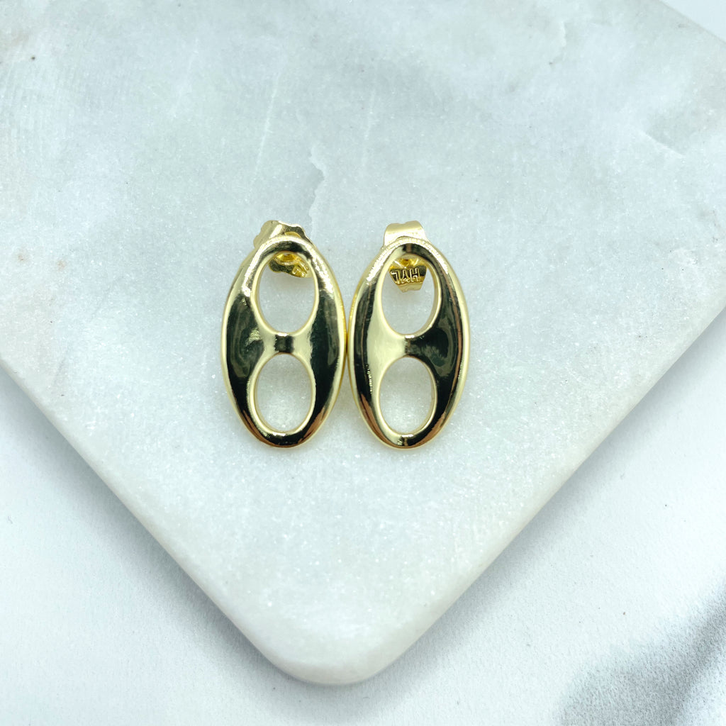 18k Gold Filled 22mm Mariner Link Stud Earrings