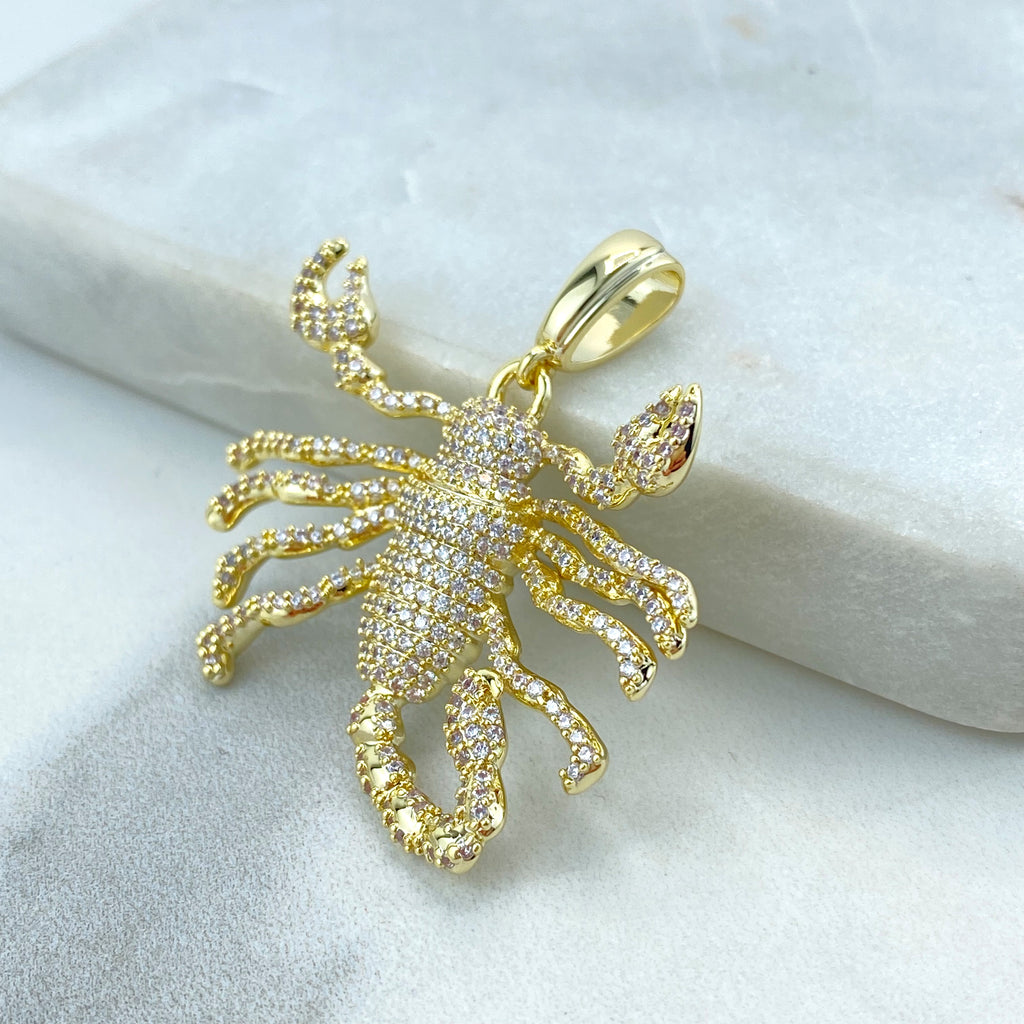 18k Gold Filled Iced Scorpion Pendant