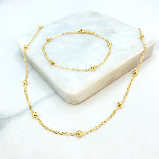 18k Gold Filled Satellite Chain and Rolo Chain, Necklace or Bracelet, Buy as a set or individually, Satellite Chain