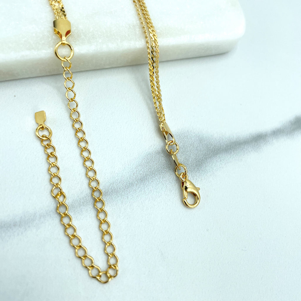 18k Gold Filled Necklace with 03 Chains Layers, Made of Specialty Chain with Extender