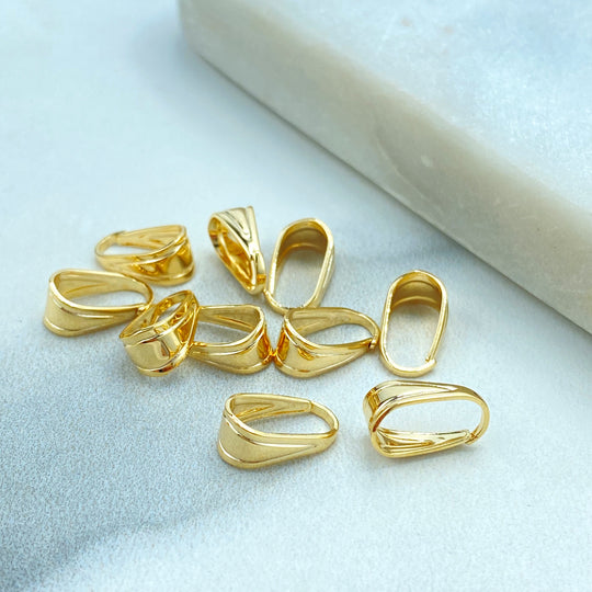 18k Gold Filled Bails for Pendants or Charms, Replacement Bails, Bail Jewelry Supplies, Bail Jewelry Finding, 11mm x 6mm