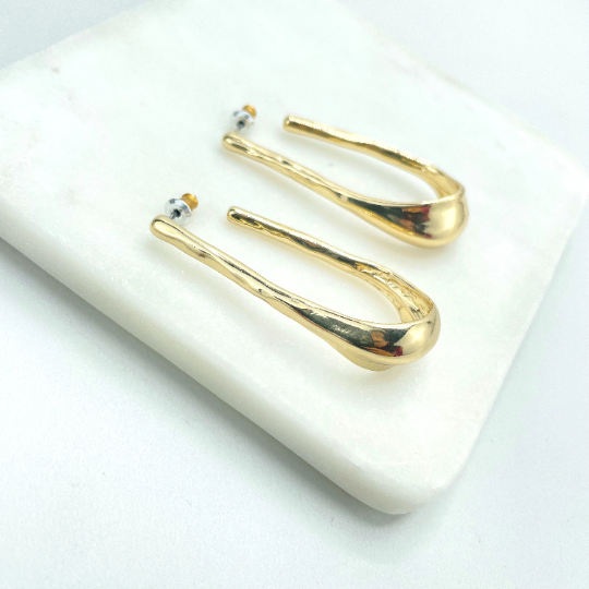 18k Gold Filled Minimalist Cuff Hoop Earrings, Modern Earrings, Minimalist Earrings