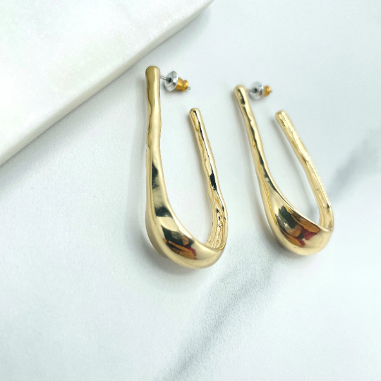 18k Gold Filled Minimalist Cuff Hoop Earrings, Modern Earrings, Minimalist Earrings