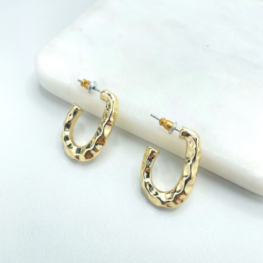 18k Gold Filled 26mm Irregular C-Hoops Earrings, Minimalist Modern Earrings