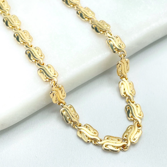 18k Gold Filled 5mm Specialty Chain, Turkish Rope Marquise Link Style Bracelet