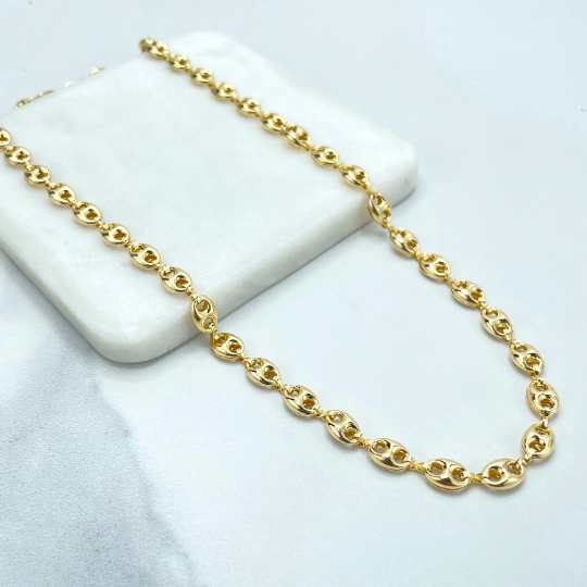 18k Gold Filled 7mm Mariner Anchor, Chunky Link Mariner Chain Linked 20" Necklace