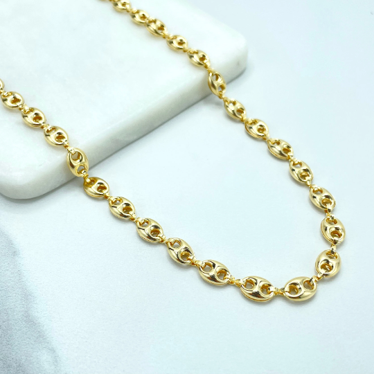18k Gold Filled 7mm Mariner Anchor, Chunky Link Mariner Chain Linked 20" Necklace