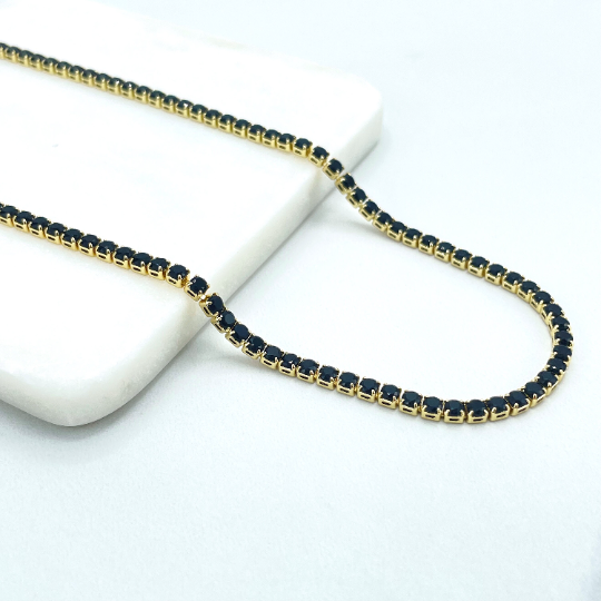 18k Gold Filled CZ Tennis Chain Necklace, Wholesale | luxususa.net
