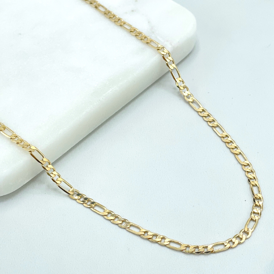 18k Gold Filled 3mm, 4mm or 5mm Polished Figaro Link Chain, Classic Jewelry, Wholesale