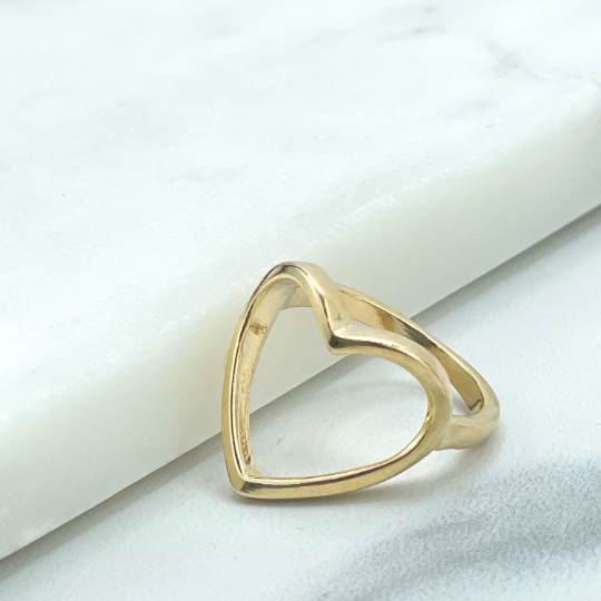 18k Gold Filled Cutout Heart Shape Ring, Romantic Jewelry, Gifts for Her, Wholesale