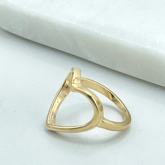 18k Gold Filled Cutout Heart Shape Ring, Romantic Jewelry, Gifts for Her, Wholesale