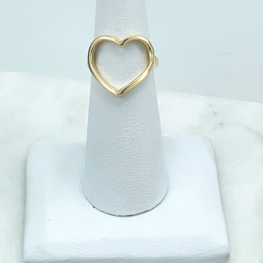 18k Gold Filled Cutout Heart Shape Ring, Romantic Jewelry, Gifts for Her, Wholesale