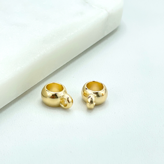 18k Gold Filled 8mm Clasp Connector, Bail Beads Connector, 05, 12 or 25 Pieces