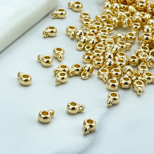18k Gold Filled 6mm Clasp Connector, Bail Beads Connector, 05, 12 or 25 Pieces