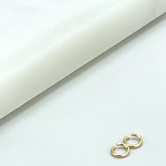 18k Gold Filled 4mm Open Jumping Ring, Round Ring Connectors, Split Ring, Jump Ring, 5, 12 or 25 Pieces, Wholesale