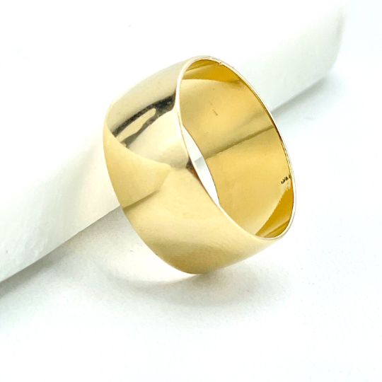 18k Gold Filled 16mm Classic Polished Engagement Wedding Ring for Women and Men, Wholesale