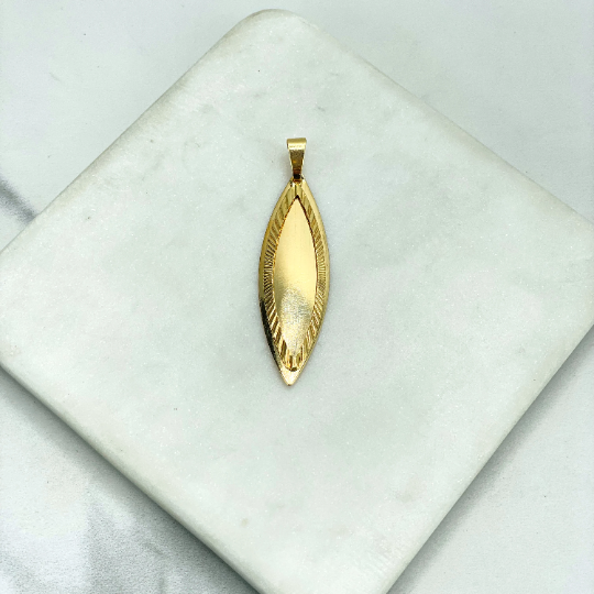 18k Gold Filled Leaf Shape Design Two Layers Dangle Pendant Charm