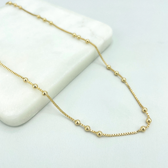 18k Gold Filled 1mm Satellite Chain Featuring Box Link Style