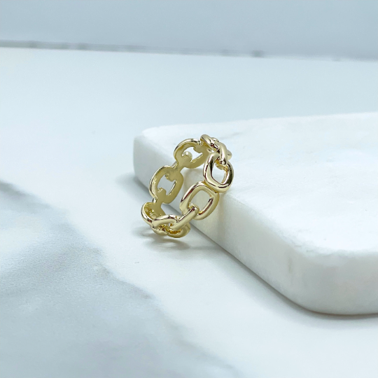 18k Gold Filled Paperclip Chain Design Ring