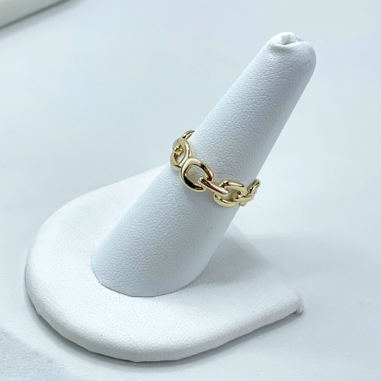 18k Gold Filled Paperclip Chain Design Ring