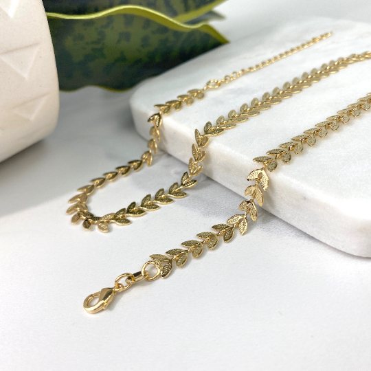 18k Gold Filled Fancy Chevron Link Chain Choker or Bracelet