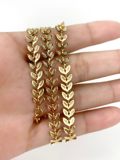 18k Gold Filled Fancy Chevron Link Chain Choker or Bracelet