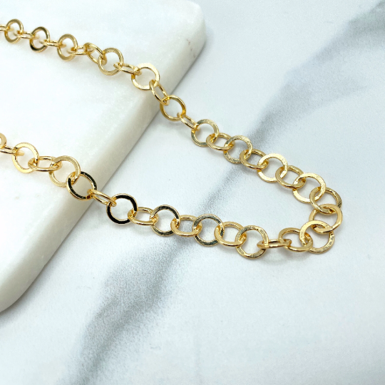 18K Gold Filled 2mm Circle Links Chain, Rolo Chain Necklace or Bracelet