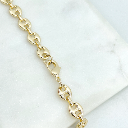 18k Gold Filled 8mm Puffy Mariner Style Link Chain, Necklace or Bracelet or Anklet