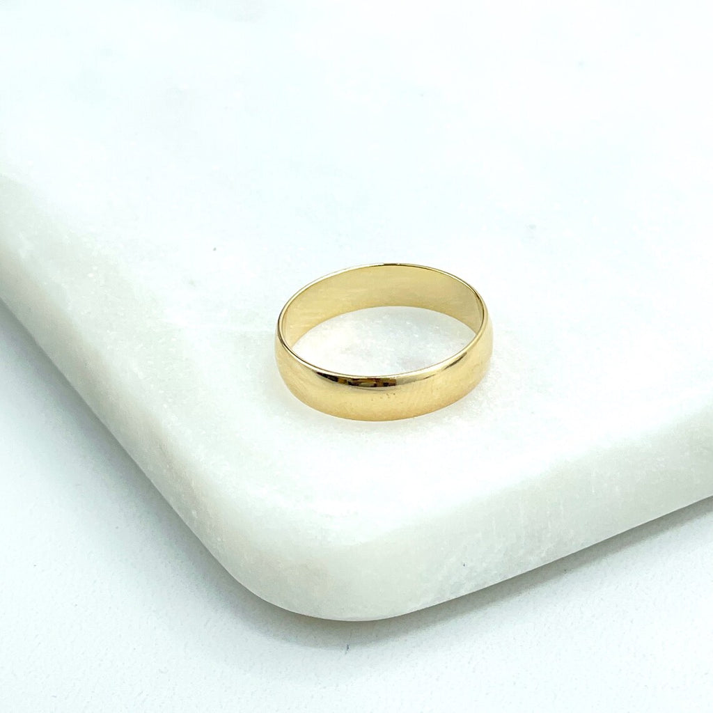 18k Gold Filled 16mm Classic Wedding Ring, Wedding Band, Comfort Fit, Simple Wedding Jewelry, Wholesale