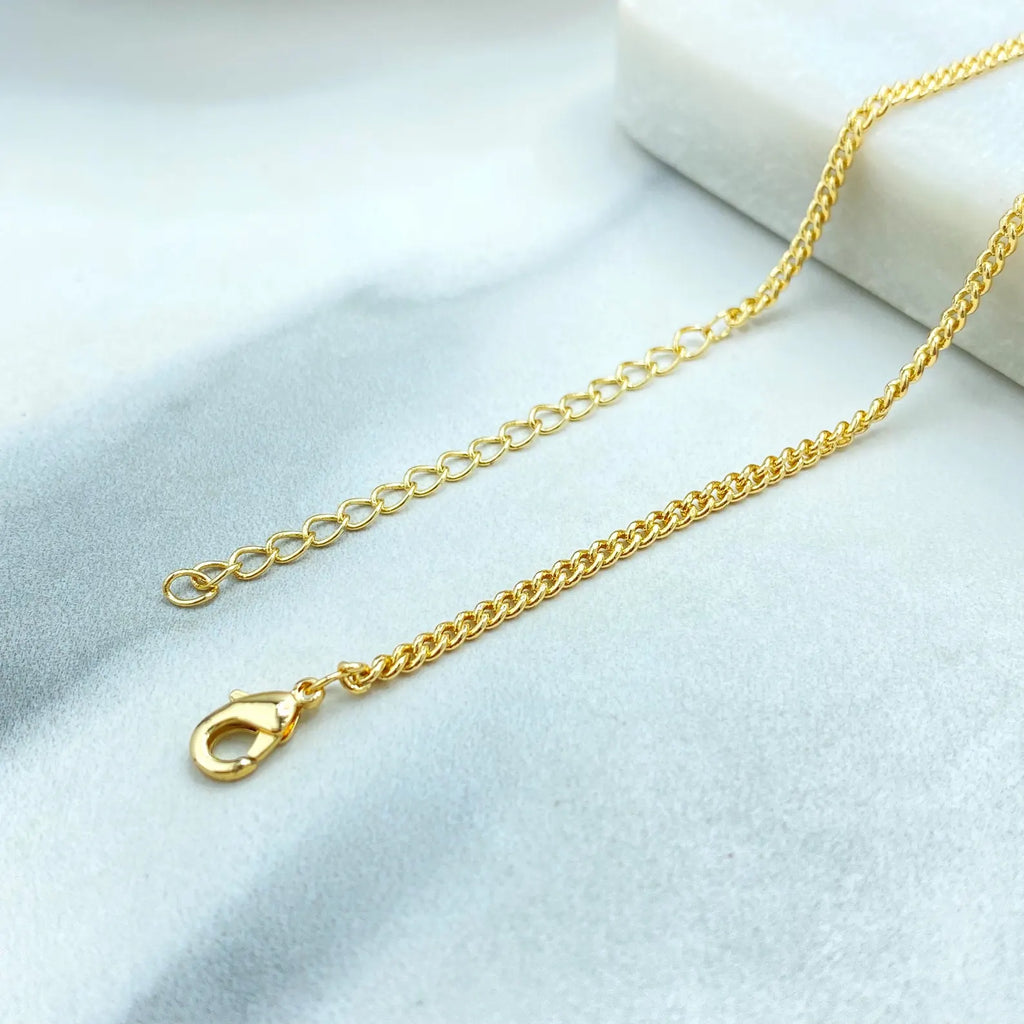 18k Gold Filled Filigree Heart Jewelry Set, Colorful Heart Necklace, Bracelet & Earrings, Romantic Wholesale Jewelry