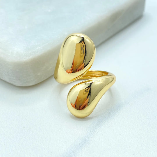 18k Gold Filled Open Ring, Modern Adjustable Design, Minimalist Statement Jewelry, Wholesale Jewelry