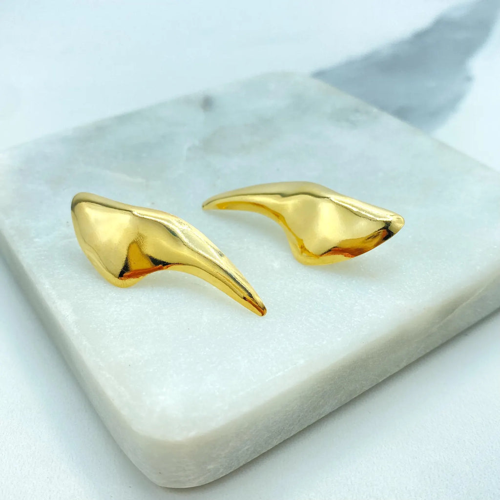 18k Gold Filled Modern Abstract Earrings, Sculptural Statement Design, Wholesale Jewelry