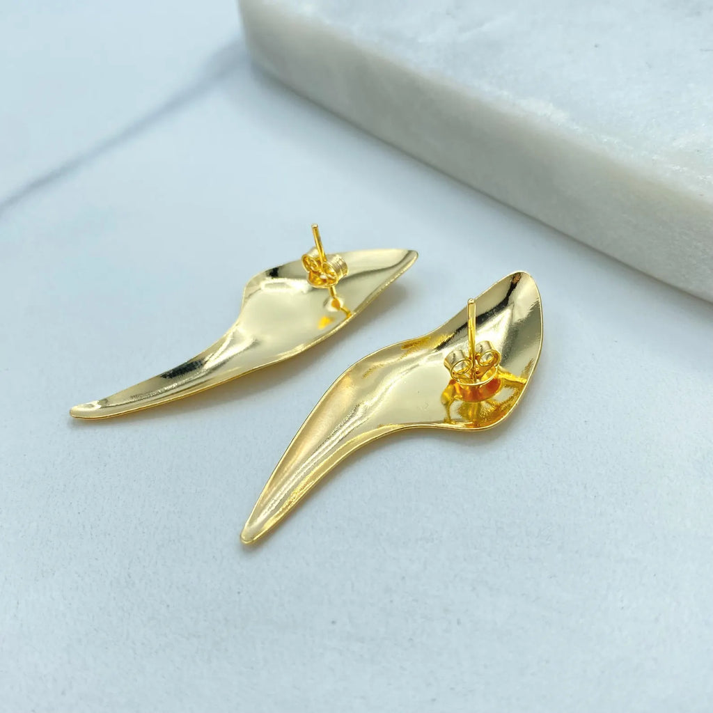 18k Gold Filled Modern Abstract Earrings, Sculptural Statement Design, Wholesale Jewelry