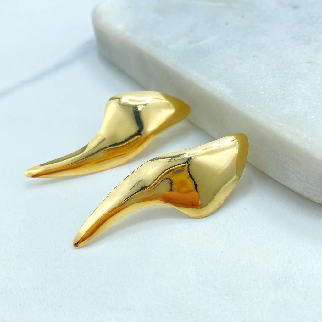 18k Gold Filled Modern Abstract Earrings, Sculptural Statement Design, Wholesale Jewelry
