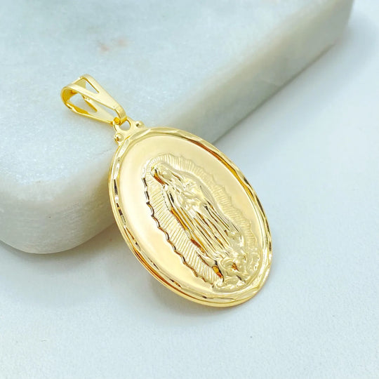 18K Gold Filled Miraculous Medal Pendant — Oval