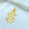 18K Gold Filled Large Dollar Sign Pendant — Polished