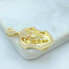 14K Gold Filled Lion Shield CZ Pendant — Men's
