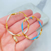 18K Gold Filled Wavy Color Hoop Earrings — 41mm