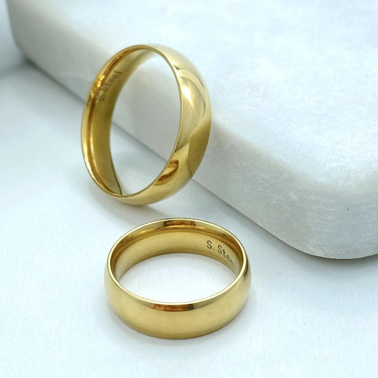 Stainless Steel Wedding Band Ring — Comfort Fit Minimal