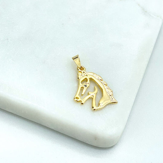 18k Gold Filled Cutout Horse Head Shape Pendant Charm