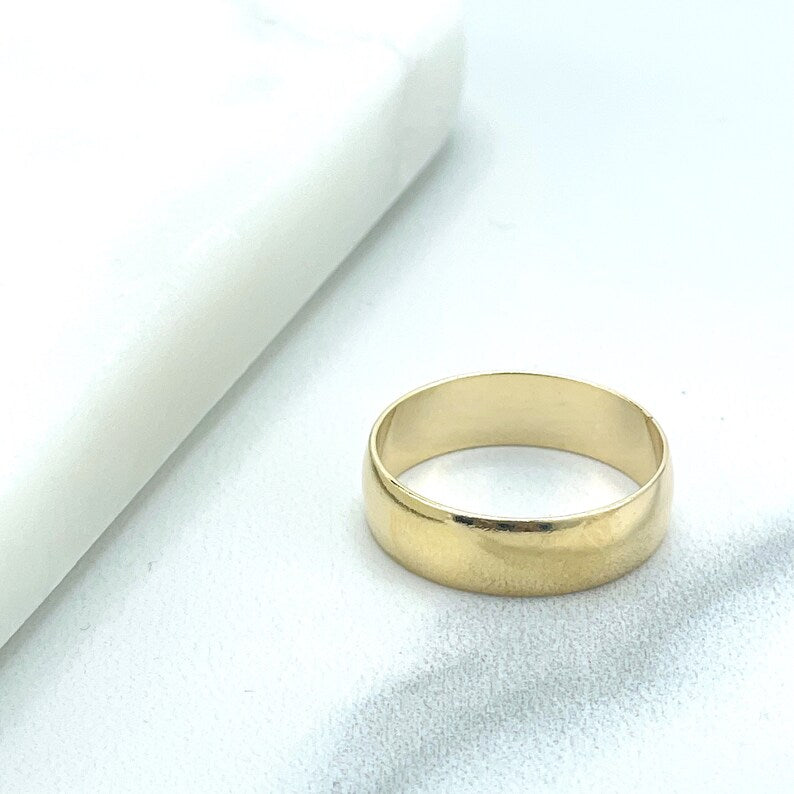 18k Gold Filled 14mm Classic Wedding Ring, Wedding Band, Comfort Fit, Simple Wedding Jewelry, Wholesale