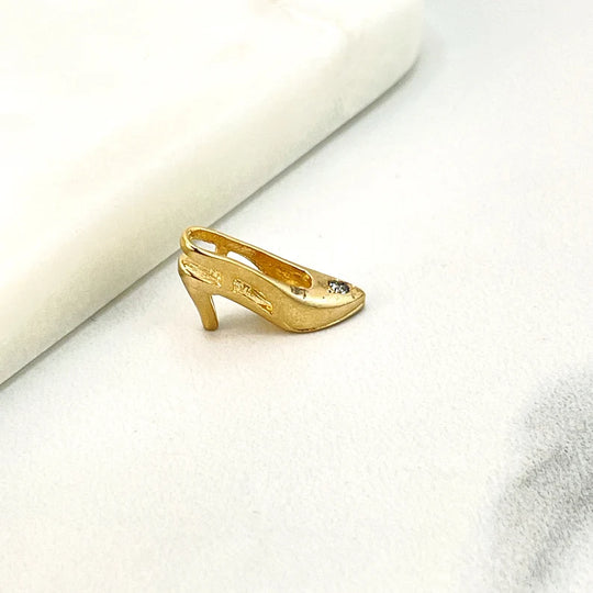 18k Gold Filled Fancy Puffed Purse Charm, Women's Bag Charm or Puffed Women's Pump Shoe Charm, High Heels