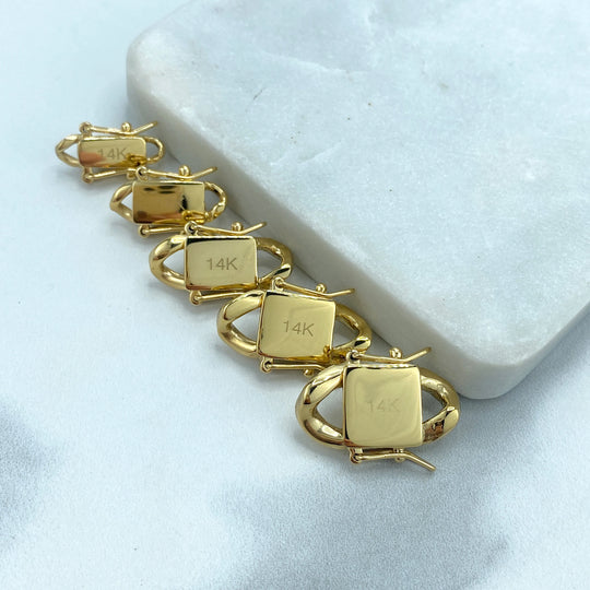 14k Gold Filled Double Safe Box Lock Clasp for Cuban Link Chain, Replacement Clasp for 6mm, 8mm, 10mm, 12mm, 14mm Cuban Link Chain