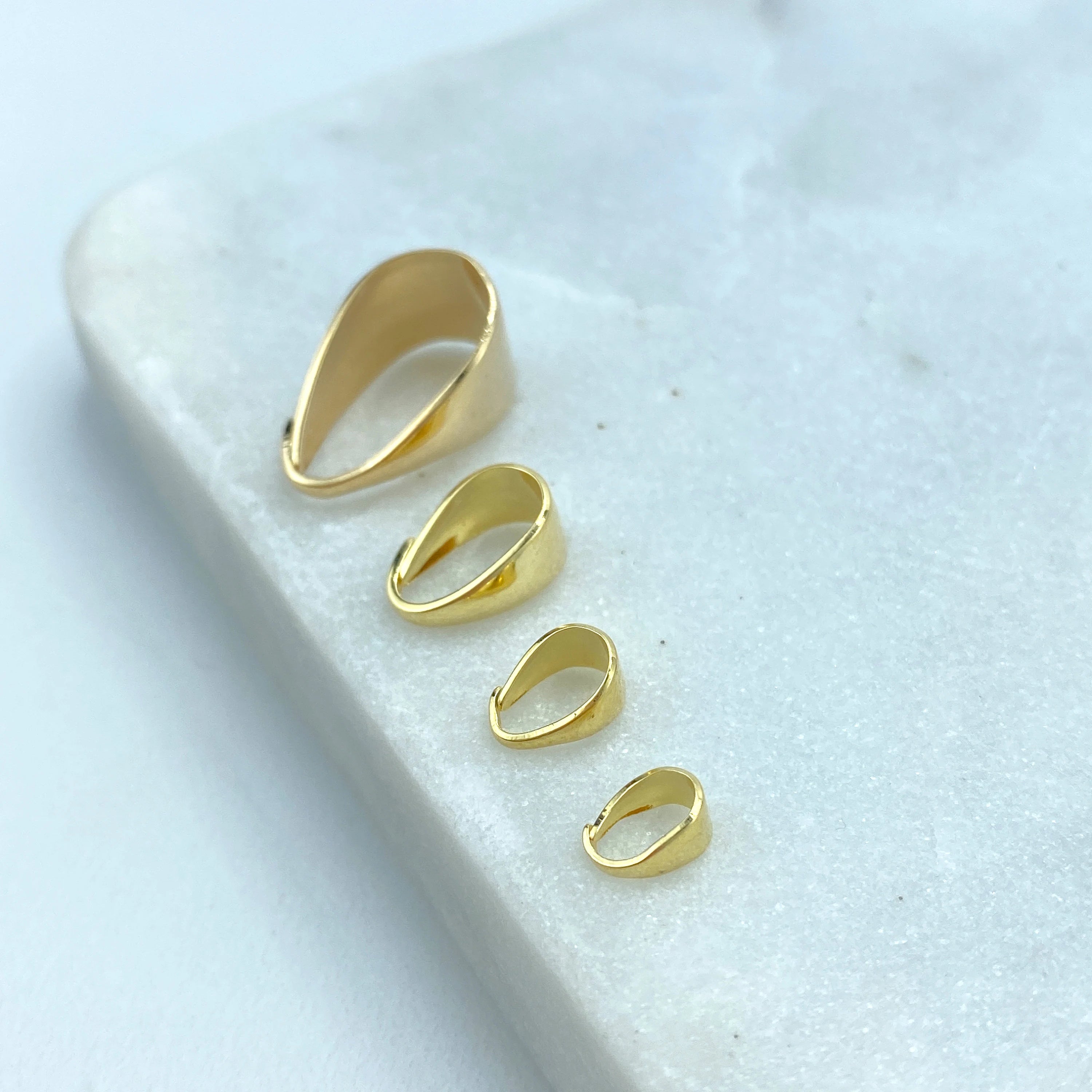 Large 18kt Gold Plated Sterling Silver Slider Pendant Bail Connector #99169 - 11x20mm
