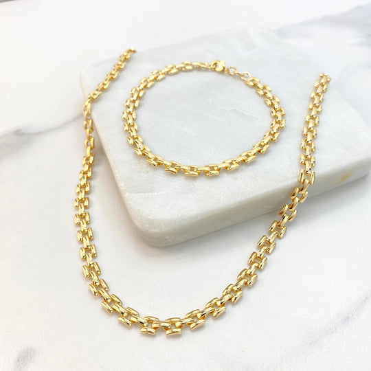 18k Gold Filled 6mm Square Link Chain, 18 Inches Long, or Bracelet, 8 Inches Long, Specialty Chain