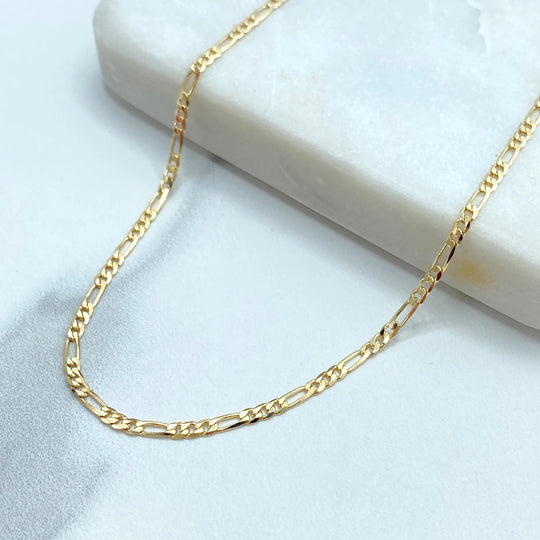 18k Gold Filled 2mm Figaro Chain, Dainty Figaro Chain Necklace, Figaro Chain in 16 Inches, 20 Inches or 24 Inches