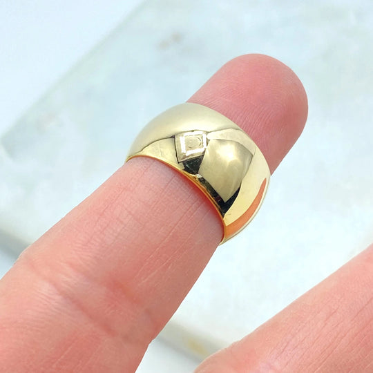 18k Gold Filled Comfort Fit Dome Band, 10mm Wide Simple Band Ring, Bold Statement Band Ring, Chunky Polished Gold Ring