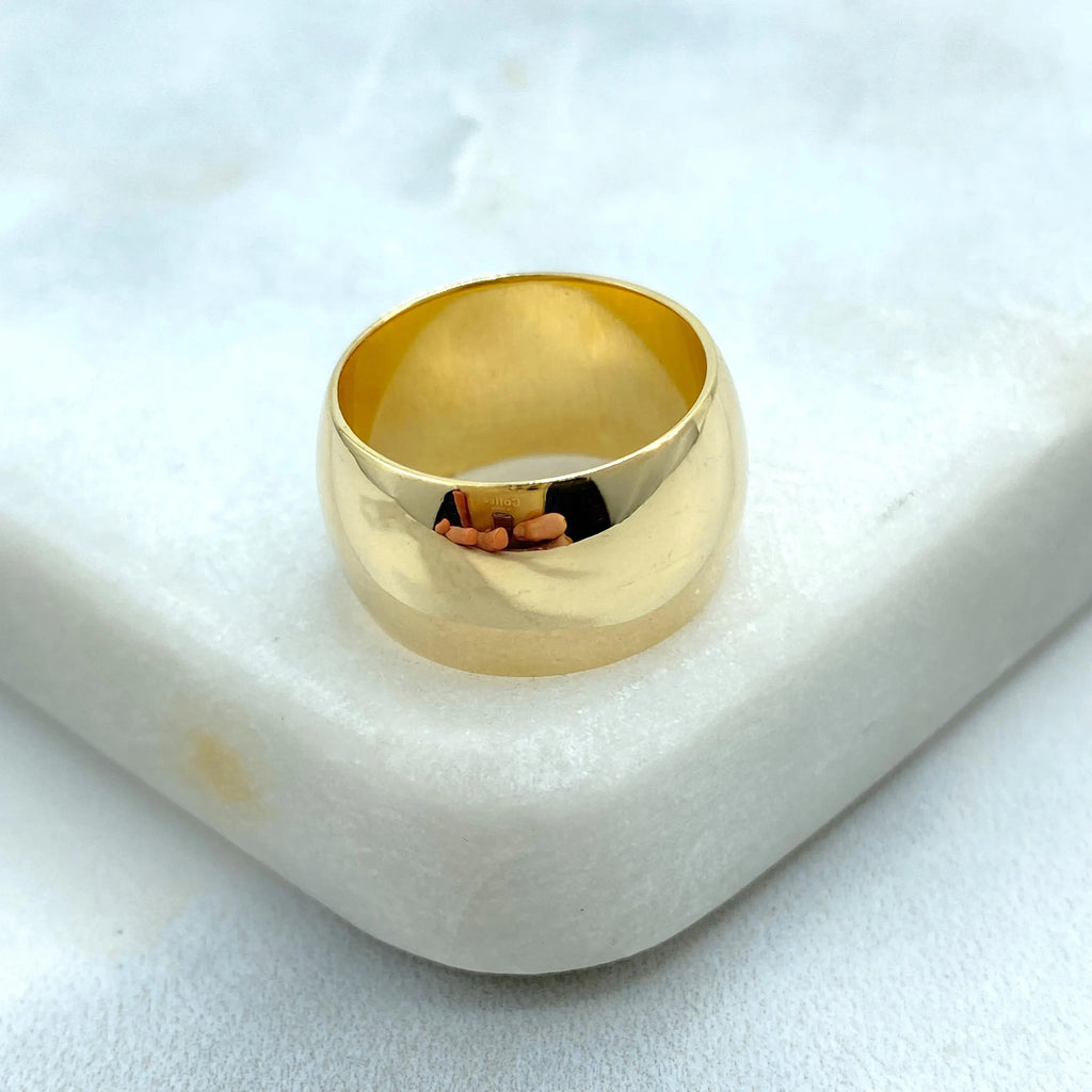 18k Gold Filled Comfort Fit Dome Band, 10mm Wide Simple Band Ring, Bold Statement Band Ring, Chunky Polished Gold Ring